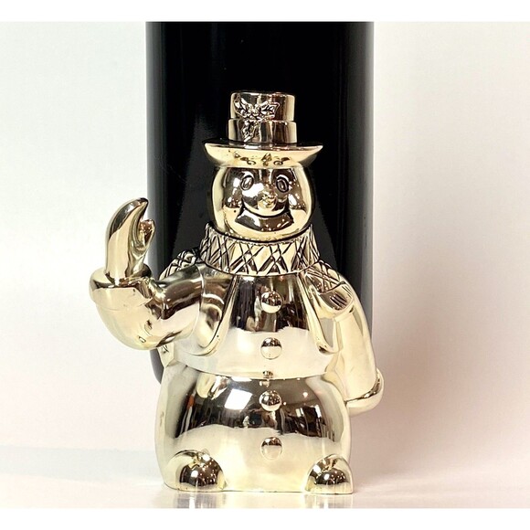 Snowman Silver Plated Wine Bottle Holder - Christmas Holiday Hosting Hostess - Picture 4 of 11
